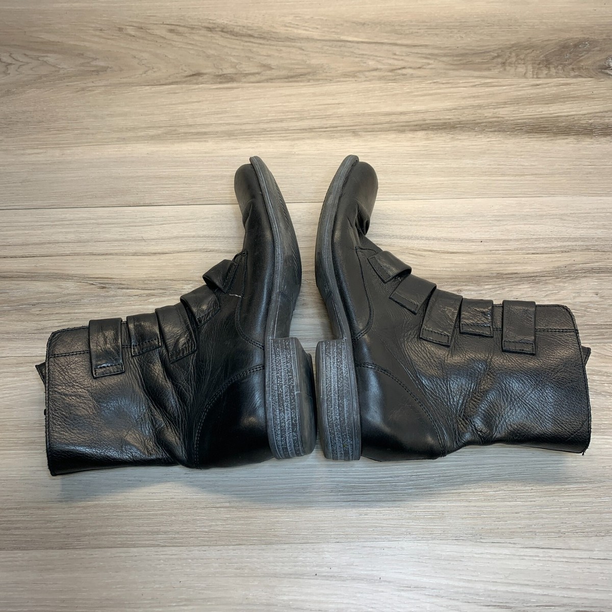 $MDKZ¥K / BOOT_ON_THE_MONODRAMA Miz Mooz Leather Strapped Mid Boots Leighton Black Womens