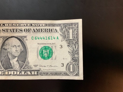 2017 $1 DOLLAR BILL C64441614A Trinary - Picture 3 of 4