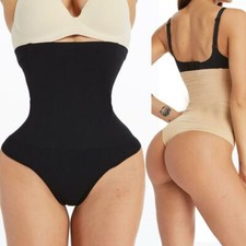 Women Hi-Waist Cincher Tummy Control Body Shaper Thong Comfort Shapewear Panty