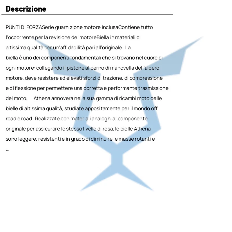 ATHENA KIT BIELLA E GUARNIZIONE MOTORE per Suzuki 250 RMZ 4T 2010-2015 - Immagine 4 di 4