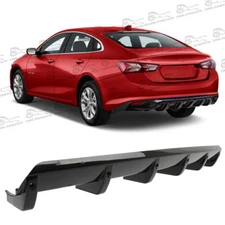 Car Rear Lip Bumper Diffuser Shark Fin Spoiler Kits Black For Chevrolet Malibu