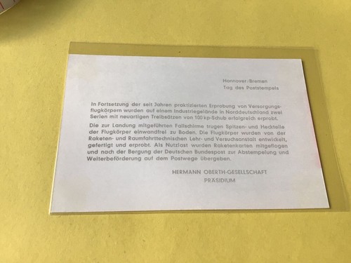 Germany 1966 Cosmic Space Rockets Astro philatelic stamps cover Ref 53557 - 第 2/2 張圖片