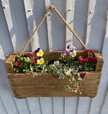 HANDMADE 'OAK' Hanging Garden Planter, Herb Garden, Reclaimed wood, flower box