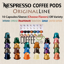 Nespresso Coffee ORIGINAL LINE 10 Pod Capsules Sleeve lot ALL FLAVORS or Variety
