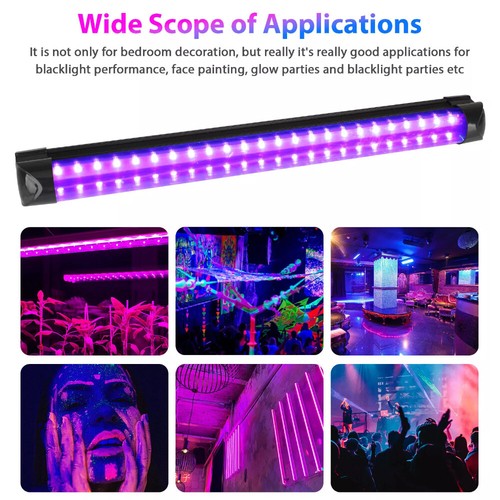 48 LED UV Light Bar Blacklight Fixtures Ultraviolet USB Lamp Strip DJ Party Club - Picture 6 of 23