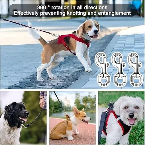 Trigger Clasp 360°Swivel Bolt Snap Hook Load 80kg Dog Lead Leash Rope Clip Hook - Picture 3 of 8