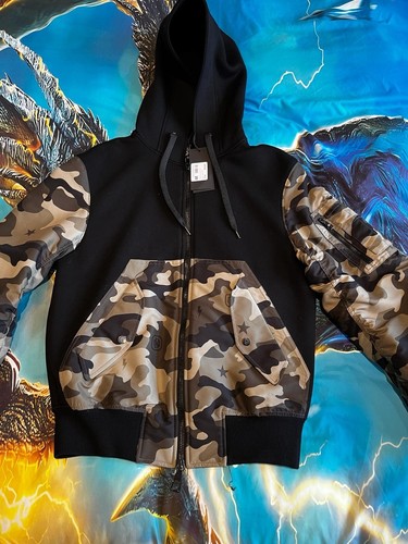 Sudadera con capucha para hombre Neil Barrett con cremallera camuflaje - S - Precio de venta sugerido por el fabricante £765 - Nuevo con etiquetas - Imagen 2 de 12