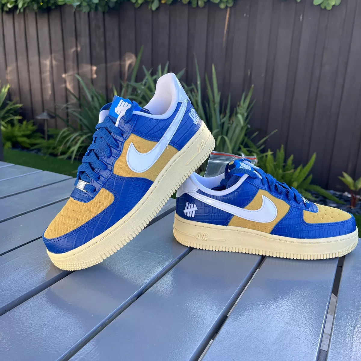 Nike Air Force 1 Low SP Undefeated 5 on It Blue Yellow Croc