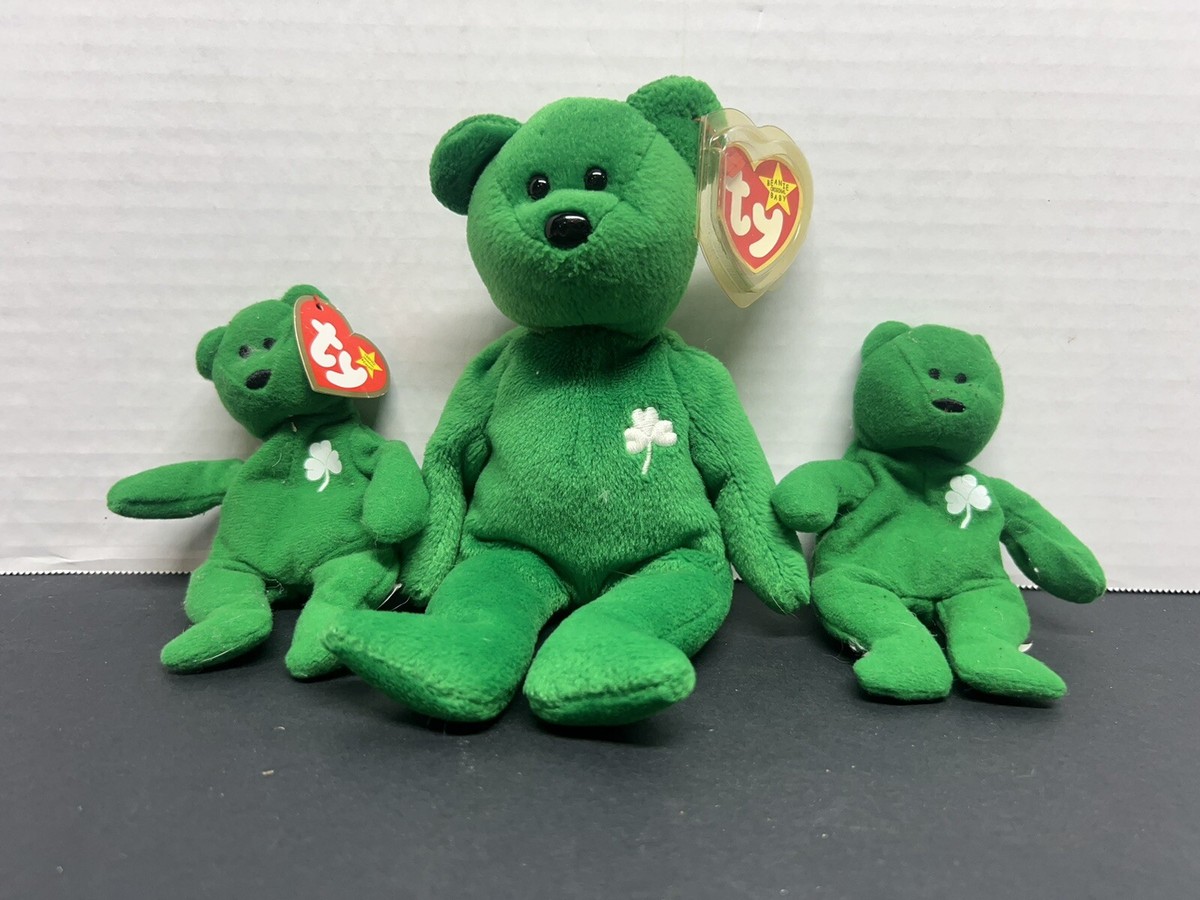 TY Beanie Baby Erin St Patricks Day Lucky Shamrock Bear 1997
