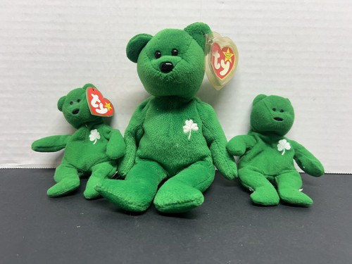 TY Beanie Baby Erin St Patricks Day Lucky Shamrock Bear 1997 Retired Errors - Bild 1 von 6
