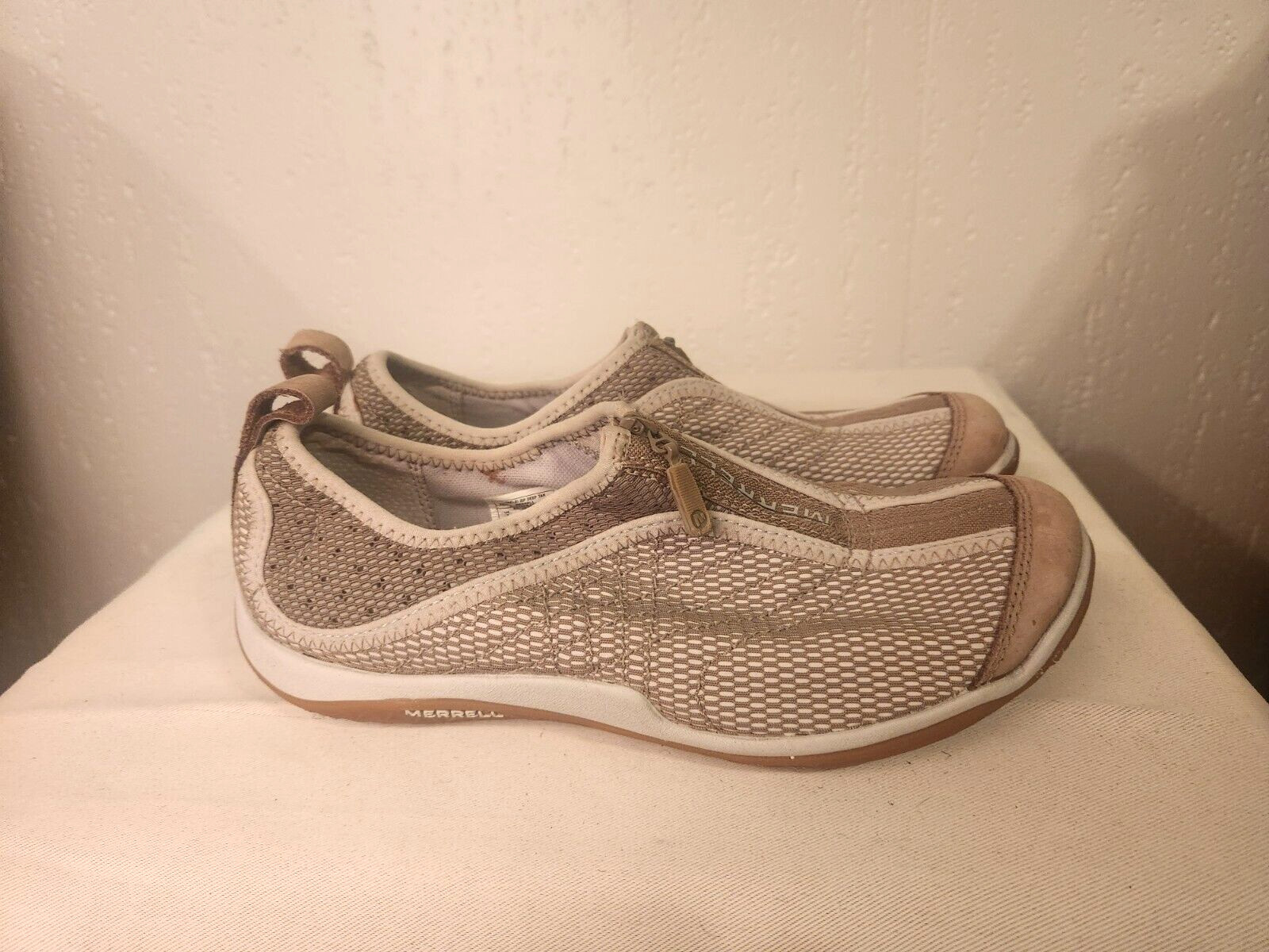 Merrell Lorelei Zip Up Deep Tan Slip On Comfort Mesh J35218 Shoes