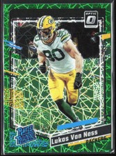 2023 Panini Donruss Optic Lukas Van Ness Green Velocity Prizm Rookie RC #240