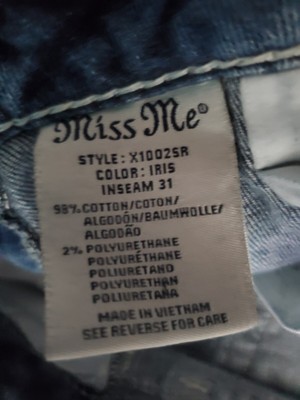 Jean Skinny Miss Me Taille 26x31 - Modèle X1002SP, Bleu Moyen Délavé, Boucle Décorative, Très Bon état