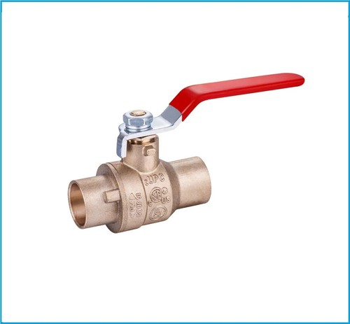 1" Brass Ball Valve. Sweat Fitting. Full Port. 200 WOG.