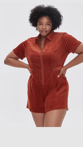Ladies 3X Rust Zip-Up Romper Jumper | eBay