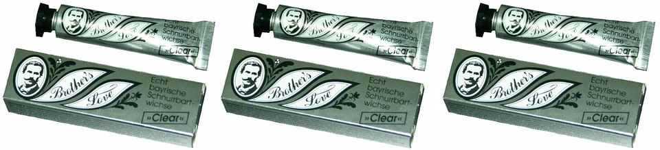 3er Pack | Brother's Love Bartwichse 3 x 10ml Schnurrbartwichse - Klar | clear