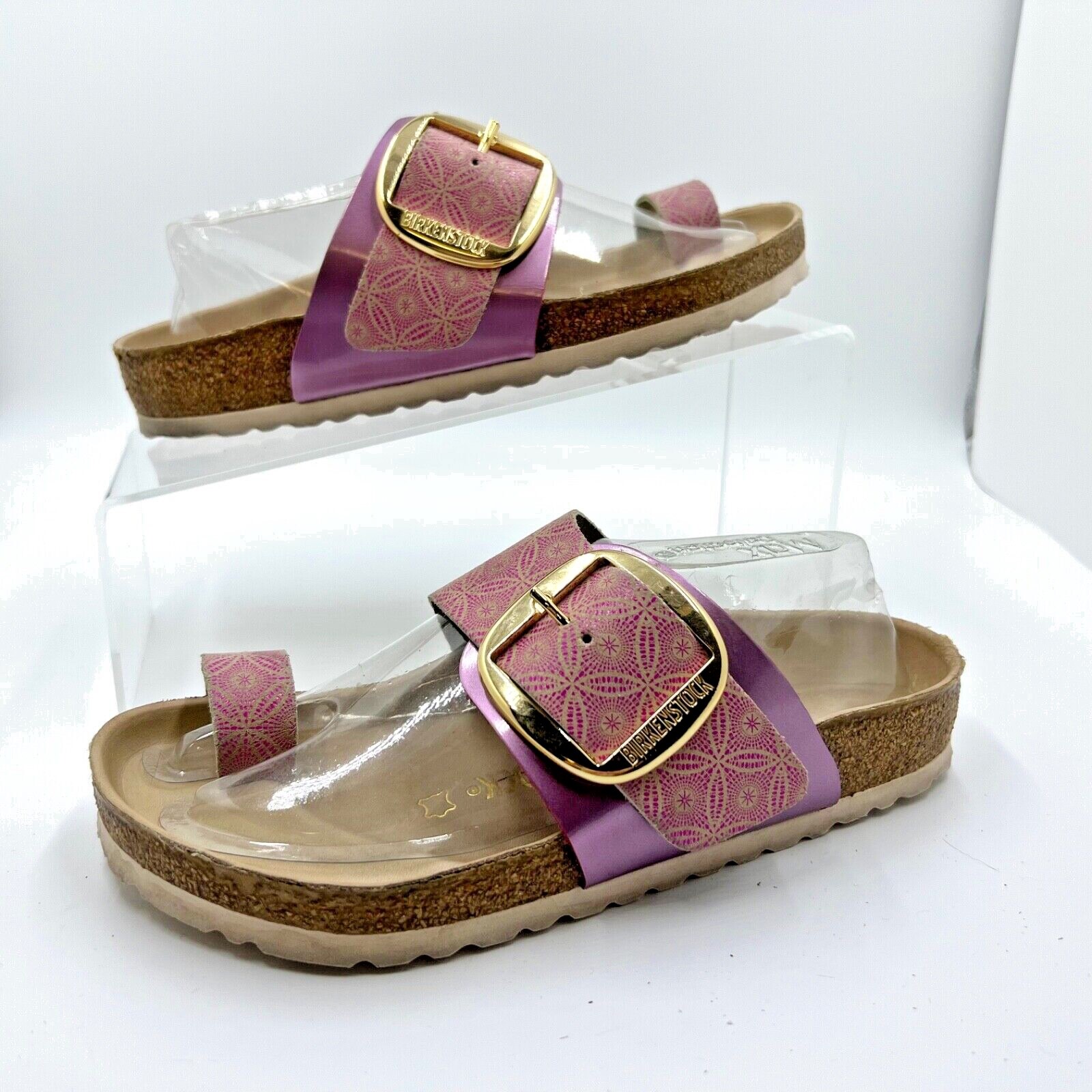 Birkenstock Miramar Hex Leather Ceramic Rose Big Buckle Sandal EUR 38 US 7  | eBay