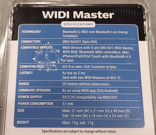 CME WIDI Master - Interfaz MIDI Inalámbrica Bluetooth - Cable MIDI Virtual - NUEVO - Imagen 3 de 3
