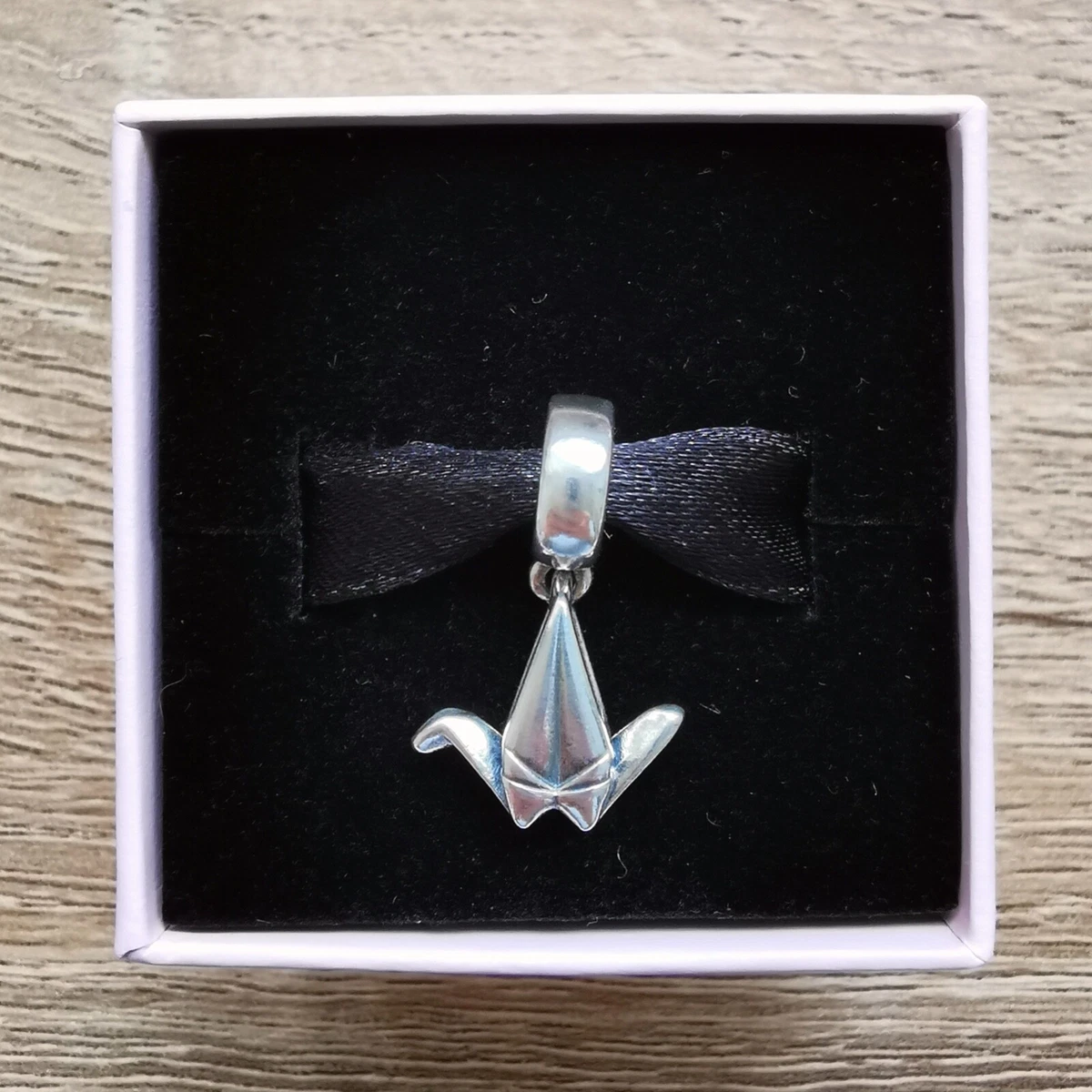 Authentic Pandora Origami Crane 791953 Dangling Charm Retired