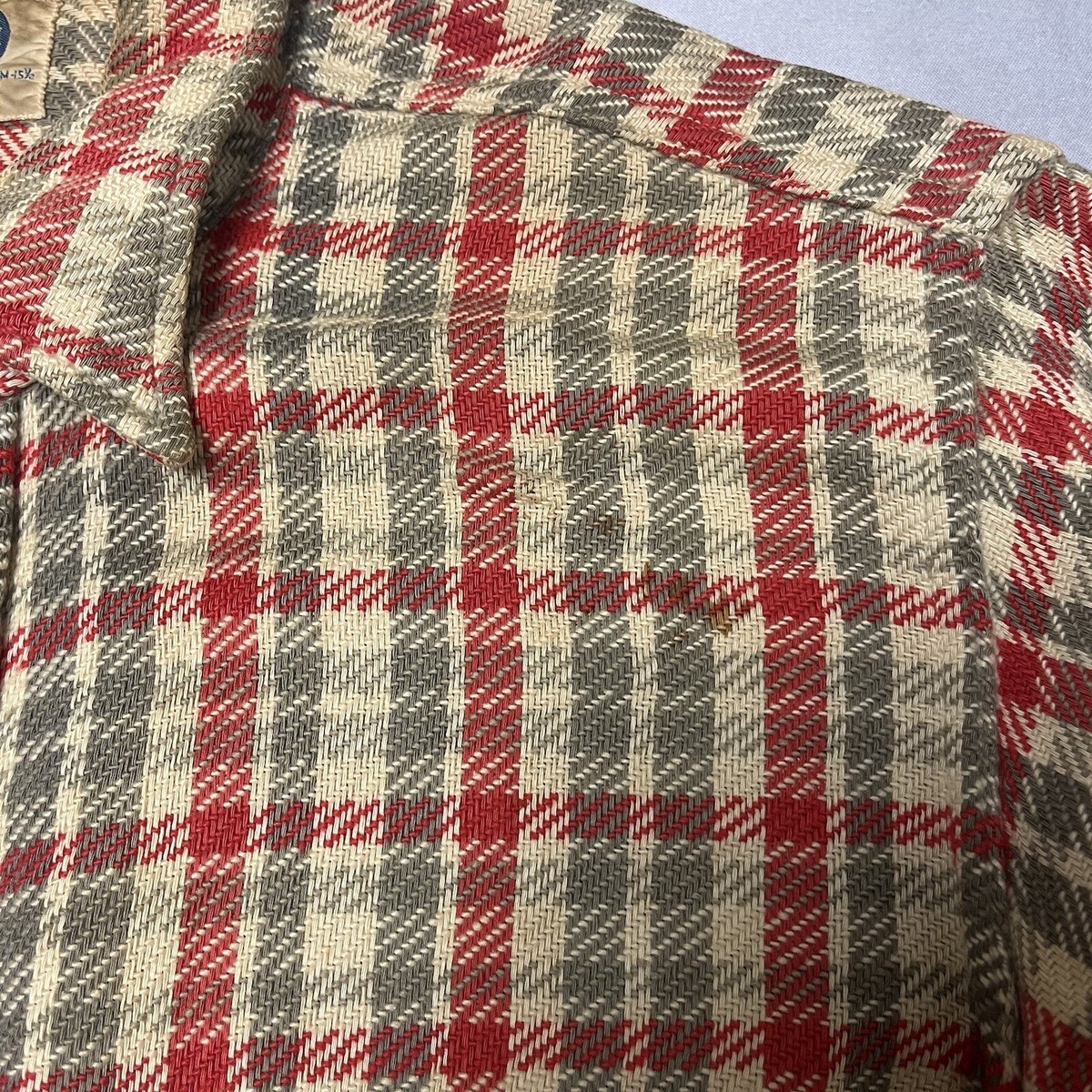 Vintage 50's Pilgrim Sears Sanforized Plaid Flannel Button Vintage 50's Pilgrim Sears Sanforized Plaid Flannel Button
