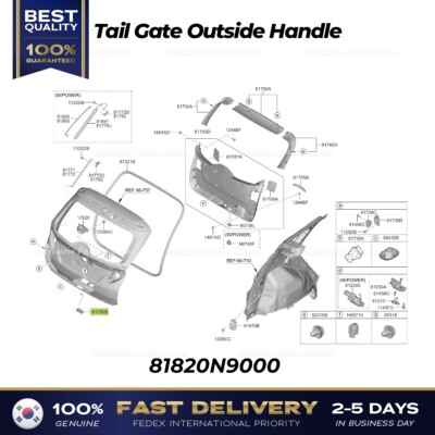⭐Genuine⭐ Tail Gate Outside Handle 81820N9000 for Hyundai Tucson