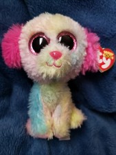 NWT 2014 Ty Beanie Boo - Plush LOVESY the DOG - JUSTICE EXCLUSIVE - Glitter Eyes