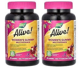 2 Pack Nature's Way Alive! Women's Gummy Multivitamin Dietary Supplement 60 Ct