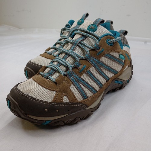 Merrell Women's Hiking Shoes Turquoise J086300 Trail Low Top Leather Lace Up 6.5