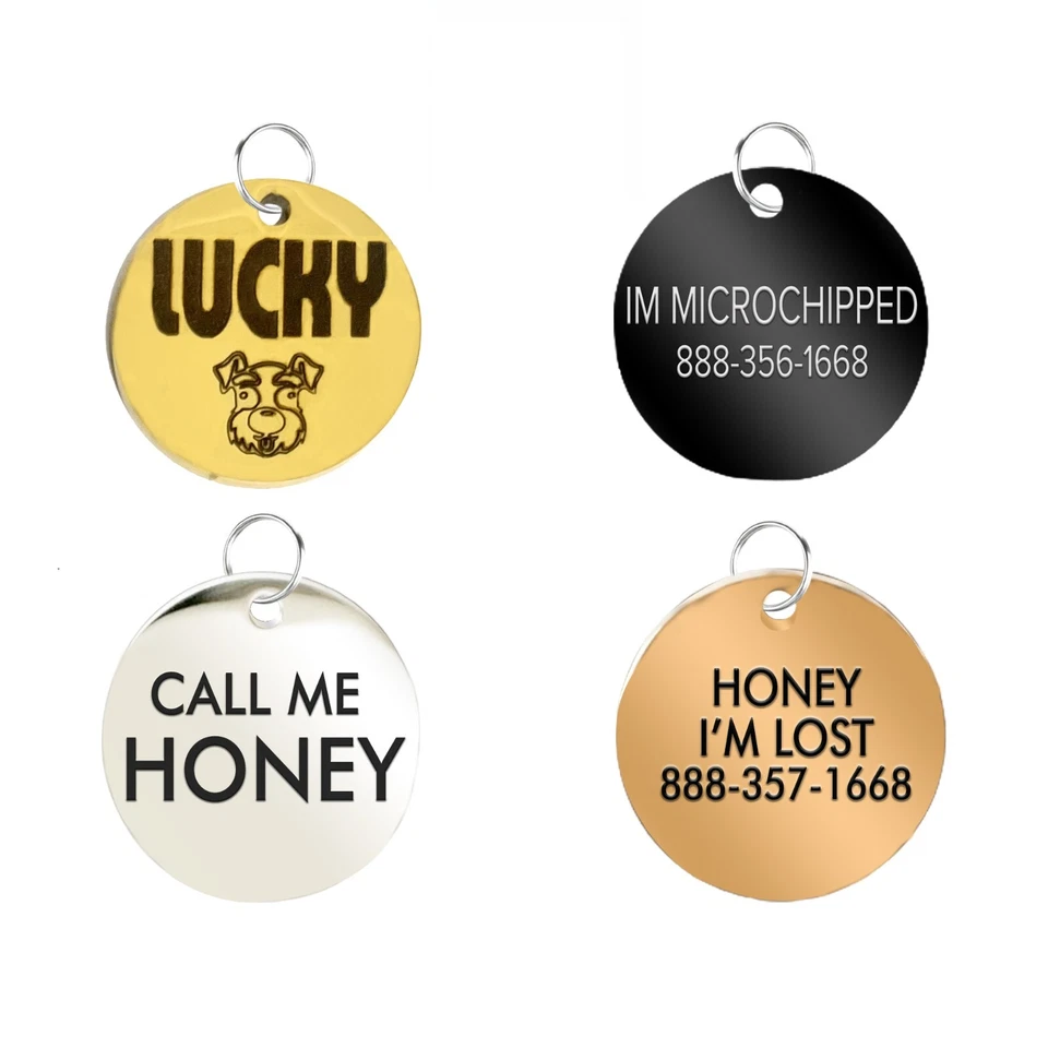 ИДЕНТИФИКАЦИОННАЯ БИРКА ИЗ НЕРЖАВЕЮЩЕЙ СТАЛИ С ИМЕНЕМ ПИТОМЦА СОБАКИ КОШКИ ИНДИВИДУАЛЬНАЯ ДВУСТОРОННЯЯ ГРАВИРОВКА 20% СКИДКА - Изображение 2 из 4