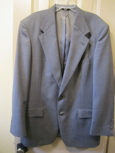 TALLA 44R DAWSON ROBERTS NORDSTROM HOMBRE ABRIGO DEPORTIVO BLAZER, GRIS NEGRO CUADROS, USADO EN EXCELENTE ESTADO - Imagen 1 de 5