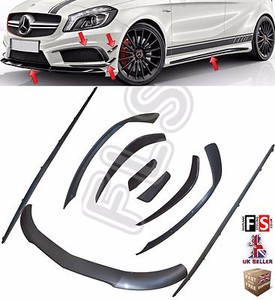 Mercedes Clase A W176 Pack Completo Kit Aero Delantero Kit Separador Faldas Aletas 2012 15 Ebay