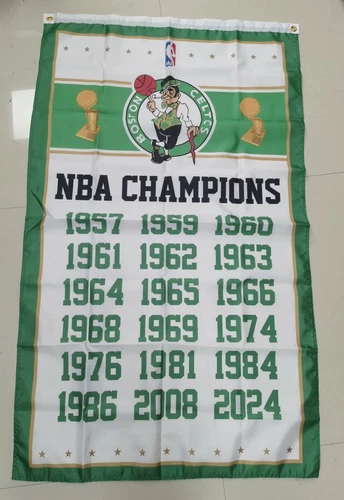Boston Celtics 2024 Champions Championship Grommet Flag Banner Updated