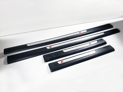 05-11 Audi A6 C6 S-Line Door Sills OEM Door Scuff Plate Trims Set Front Rear 09