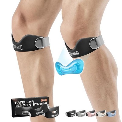 GOUNOD Silicone Patellar Tendon Support Strap 2 Pack,Knee Strap for Knee Pain Re