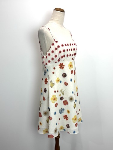 NEW Indi Luxe by Indikah Womens Dress 14 White Floral Flowy Cotton Boho Occasion - Picture 4 of 14