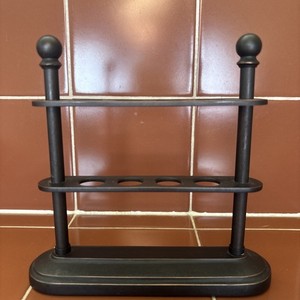 Restoration Hardware 4 Slot Oil Rubbed Bronze Toothbrush Holder Counter Display