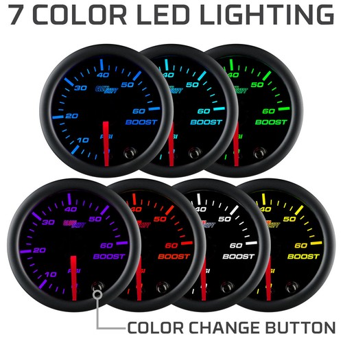 Juego de calibre diésel negro de 7 colores - 60 Boost, pirómetro EGT 2400, temperatura trans - Imagen 7 de 8