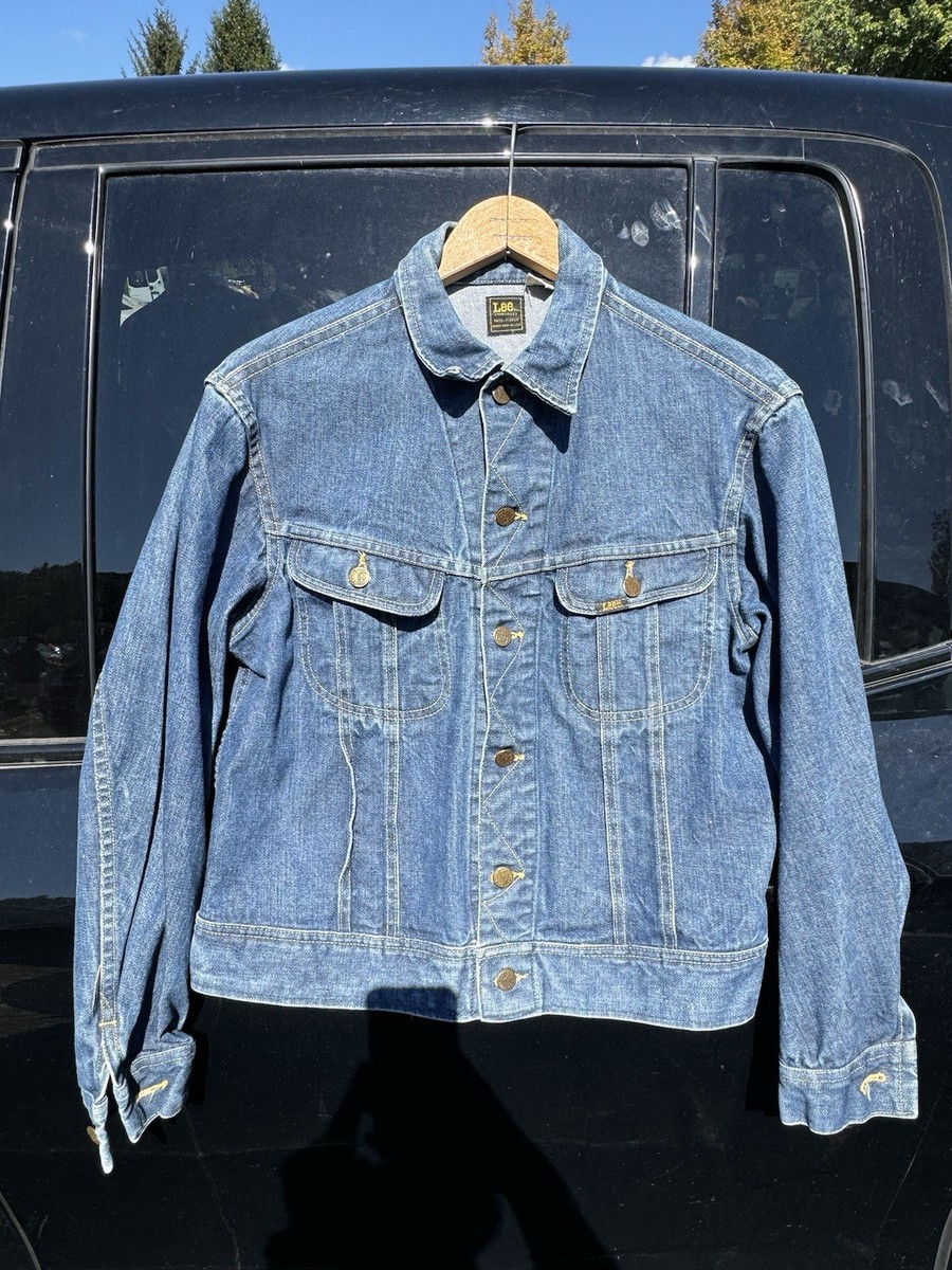 vintage 60s 70s lee sanforized union made dark denim jacket