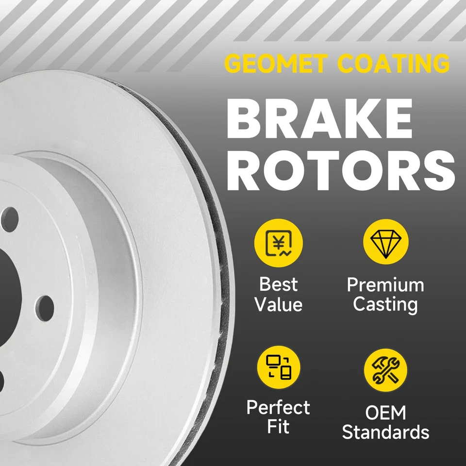 Front Disc Rotors Brake Pad Kit for GMC Acadia Buick Enclave Chevrolet Traverse - Imagem 2 de 4