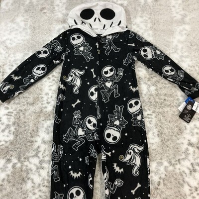 The Nightmare Before Christmas Pajamas 6/7 Kids Hooded Suit Costume Fleece B