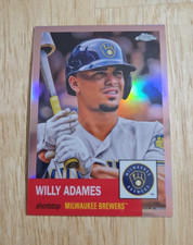 2022 Topps Chrome Platinum WILLY ADAMES Rose Gold Refractor /75 #379 Brewers SP