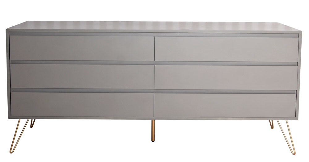 Retro Sideboard Kommode Lowboard Wäschekommode Petrol Schubladenschrank Holz