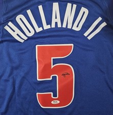 Ron Holland Signed Autographed Detroit Pistons Jersey PSA Certified