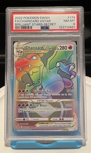 2022 POKEMON SWORD & SHIELD BRILLIANT STARS #174 FULL ART/CHARIZARD VSTAR PSA 8