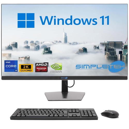 Aio Tout en Un I9 27 " 2k RAM 16gb SSD 240 Go Gpu Rx 550 Vent 11 Bureau Gaming - Photo 2/10