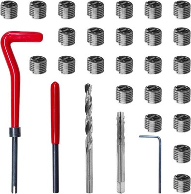 30PCS M6 Thread Repair Insert Kit with Stainless Steel Helicoil Inserts