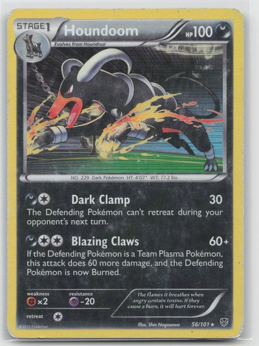 Plasma Blast Houndoom 56/101 Holo Rare Pokemon HP Shin Nagasawa