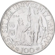 [#1202239] Czechoslovakia, 100 Korun, 1948, Silver, AU(50-53), KM:26