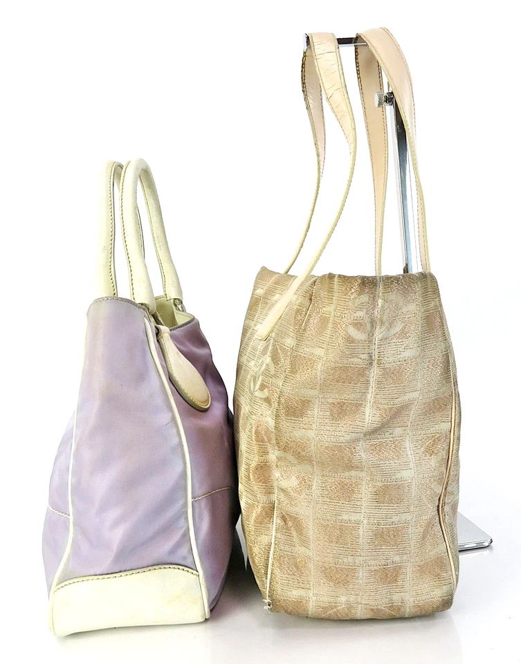 Auténticos CHANEL y PRADA (2 piezas. conjunto) Cartera Bolso de Mano Rosa y Púrpura #62071 Foto 3 de 4