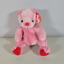 TY Beanie Baby Bear Romance Pink Heart Nose  Feet Valentines Day Love - Retired